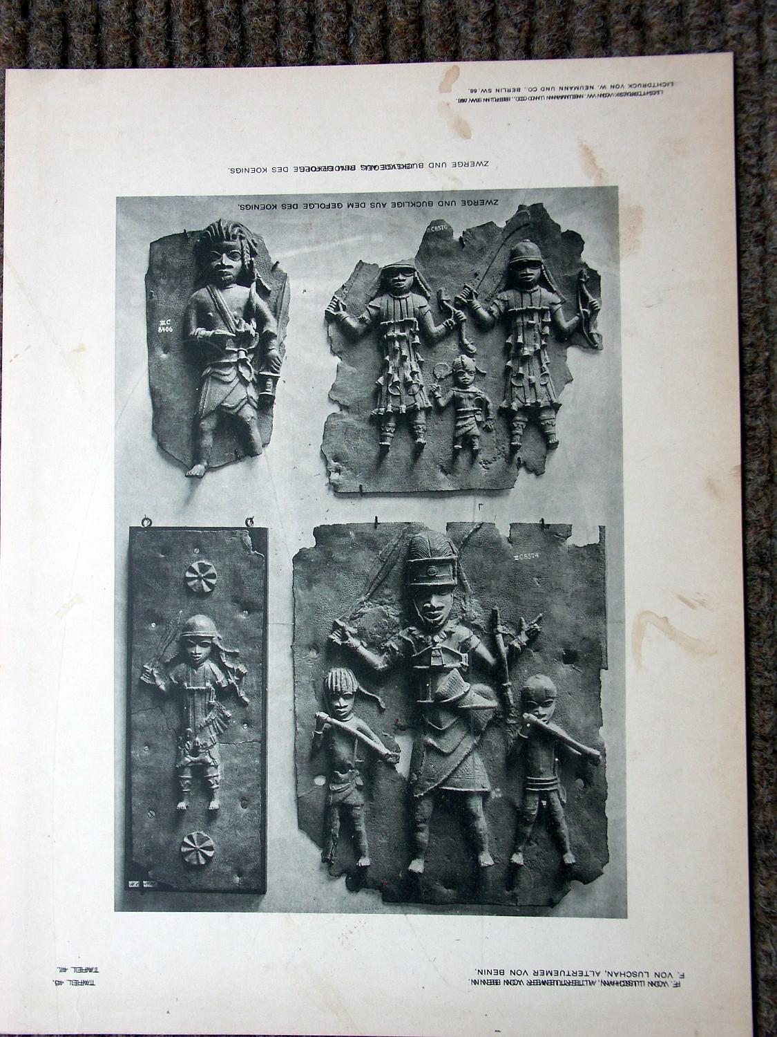 zz-lusc19,tafel 41 benin nigeria,bronze-platte mit figur (b-iiic08406